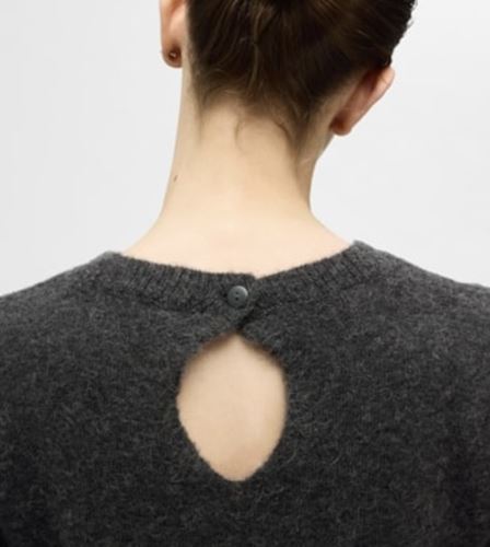 Tröjor/Koftor - Slflulu open back knit o-neck – volcanic ash/melange
